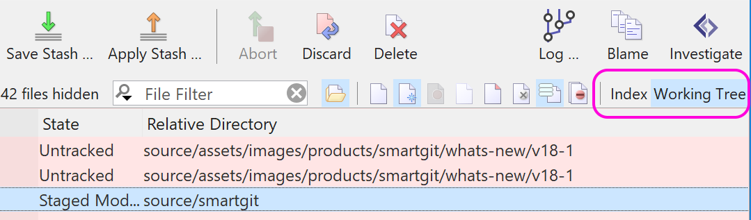 Index and Working Tree Files. | safeHTML }}