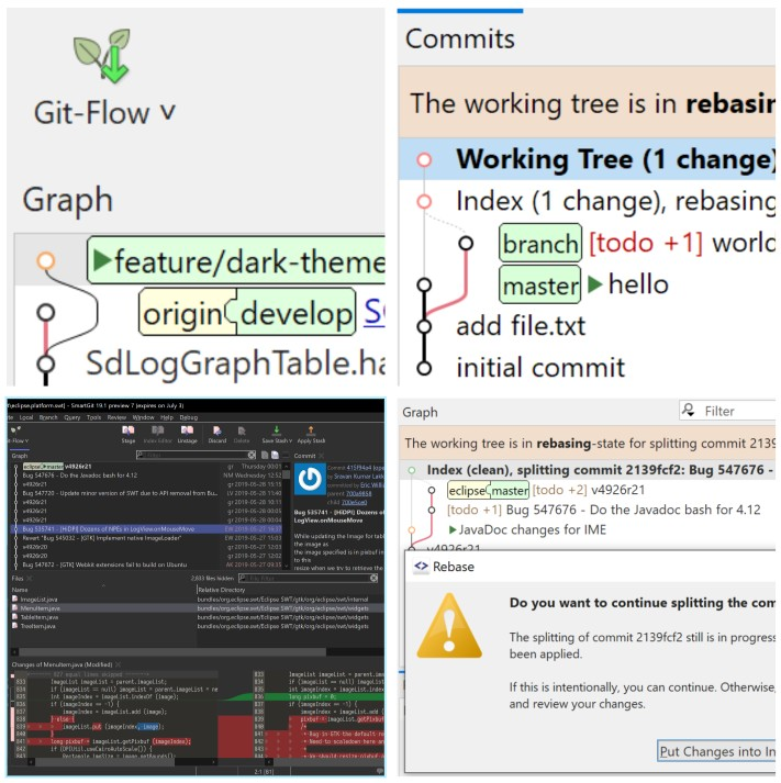 SmartGit 19.1: Faster performance, Git-Flow support & dark theme improvements.