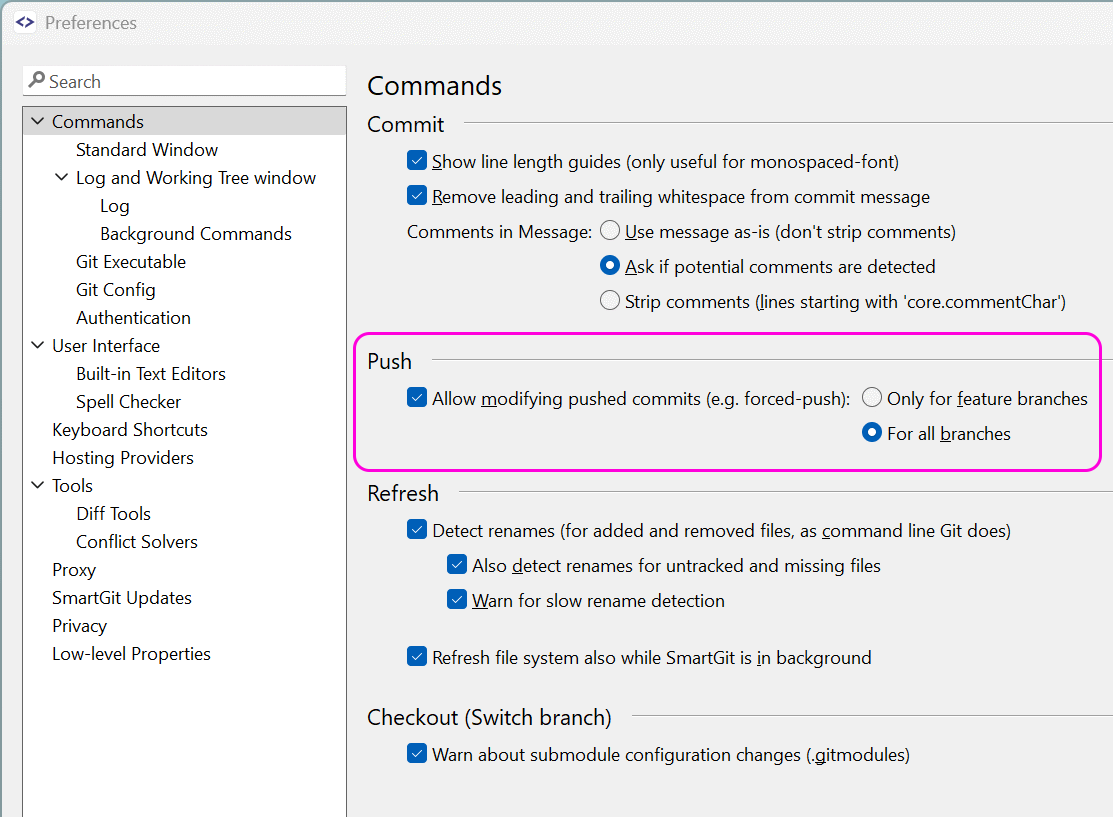 Forced push policy: block, allow for feature branches, or allow for all branches. | safeHTML }}