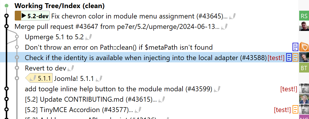 Git Notes: select the notes namespace and see note icons in the Log graph and Commit details. | safeHTML }}
