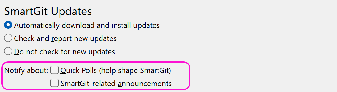 Preferences: choose Update Check channels and opt in to Quick Polls. | safeHTML }}