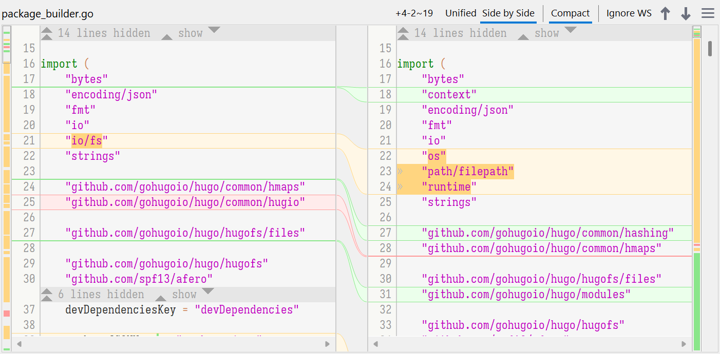 SmartGit 26.1 uses more appealing compare colors